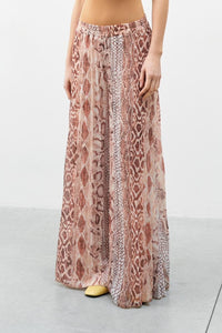 SORRENTO Terracota Snake Print Maxi Pants