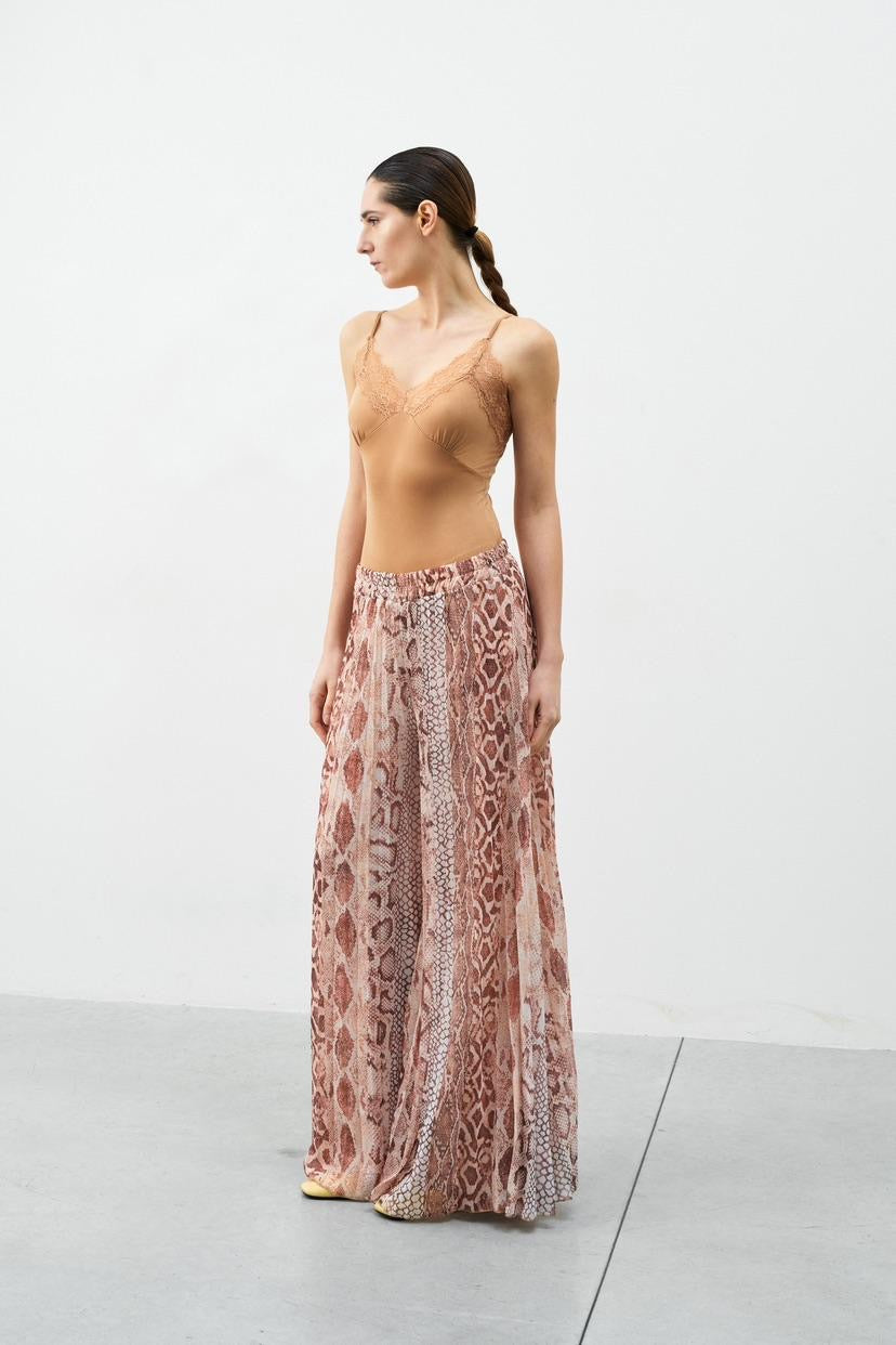 SORRENTO Terracota Snake Print Maxi Pants