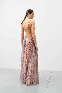 SORRENTO Terracota Snake Print Maxi Pants