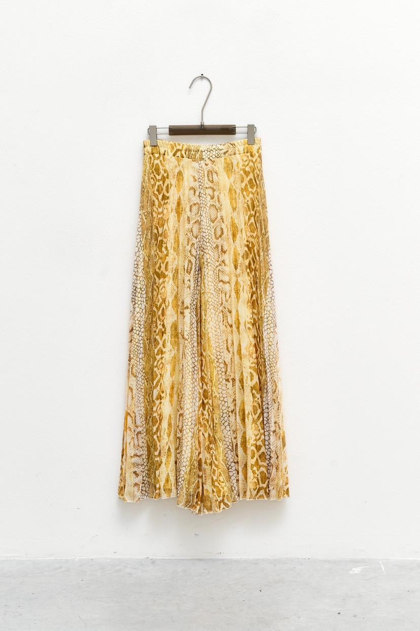 SORRENTO Yellow Snake Print Maxi Pants