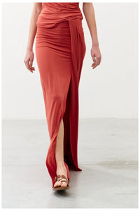 ROLANDE RED CLAY Long Skirt