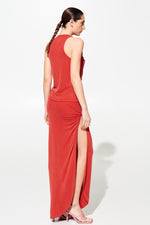 Load image into Gallery viewer, ODELIA POPPY RED Long Skirt
