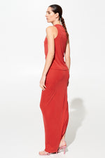 Load image into Gallery viewer, ODELIA POPPY RED Long Skirt
